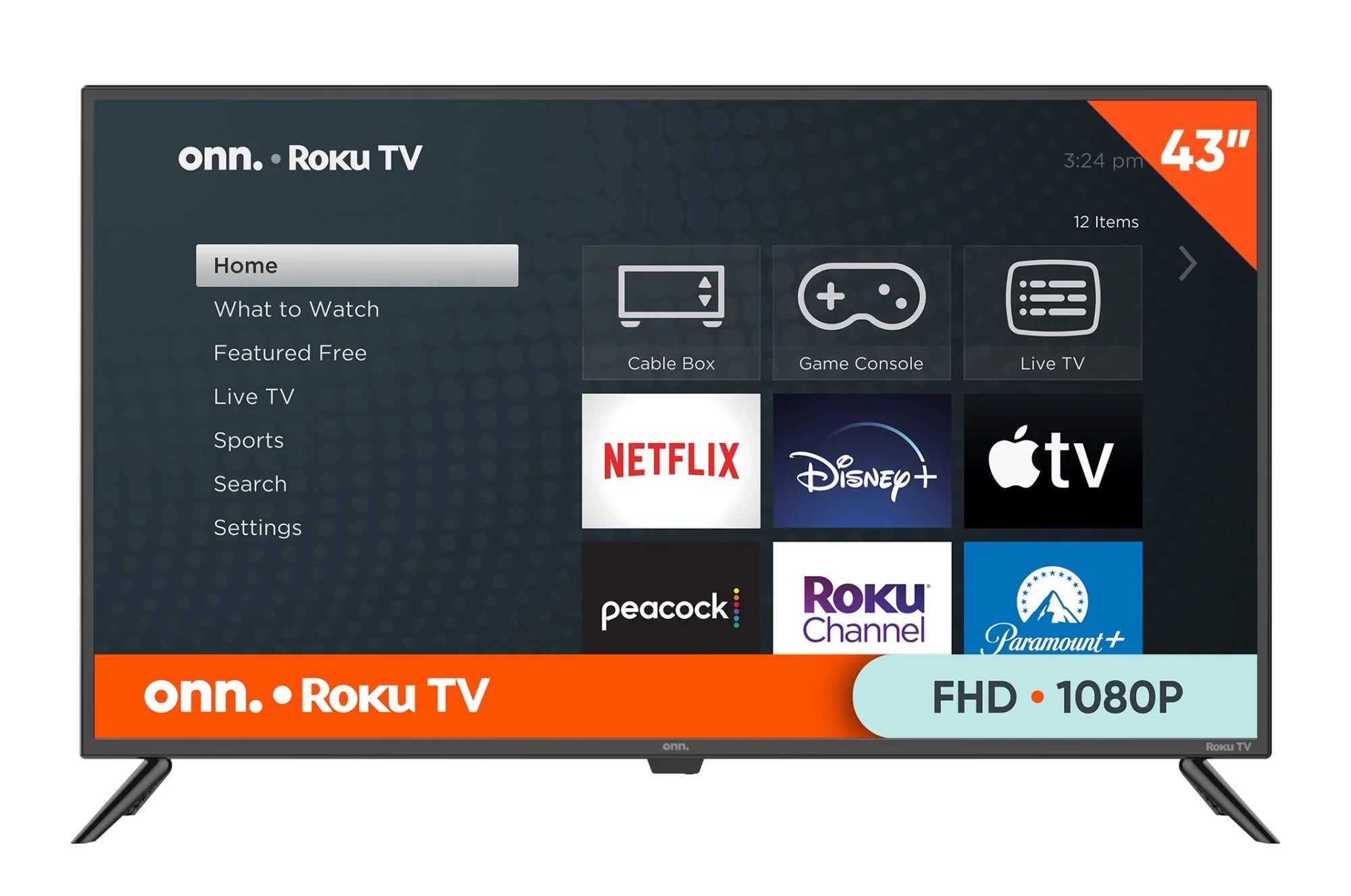onn. 43” Class FHD (1080P) LED Roku Sizemart TV (100133209)
