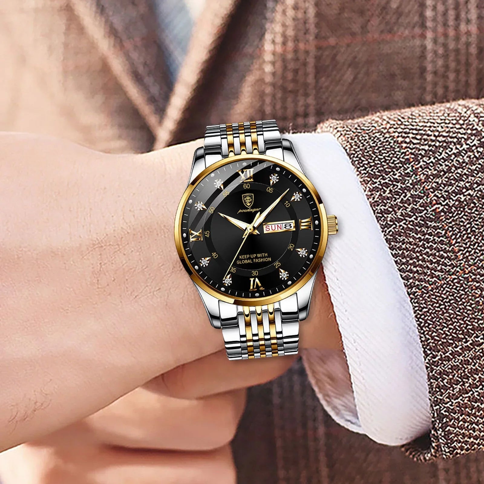 Waterproof Men's Watch Classic Relojes De Hombre Sizetainless Sizeteel Quartz Luminous