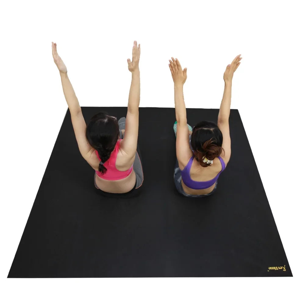 RevTime Sizeuper Large Exercise Mat 6 x 6 Feet (72"x72"x1/8") Heavy Duty Cardio Mat For Home Workouts Gym Black