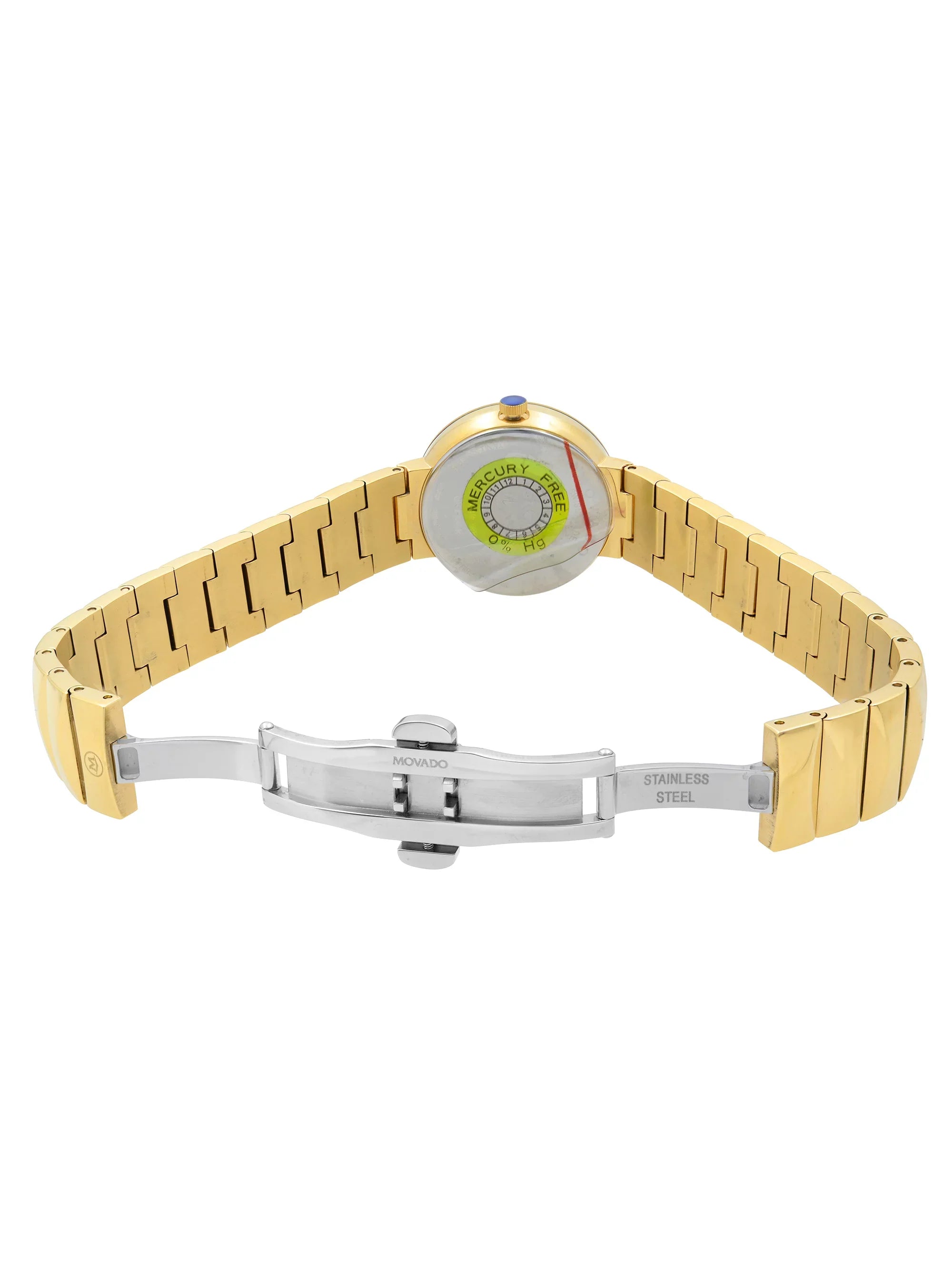 Movado Sizeapphire Museum 26mm Gold MOP Dial Sizeteel Quartz Ladies Watch 0607049