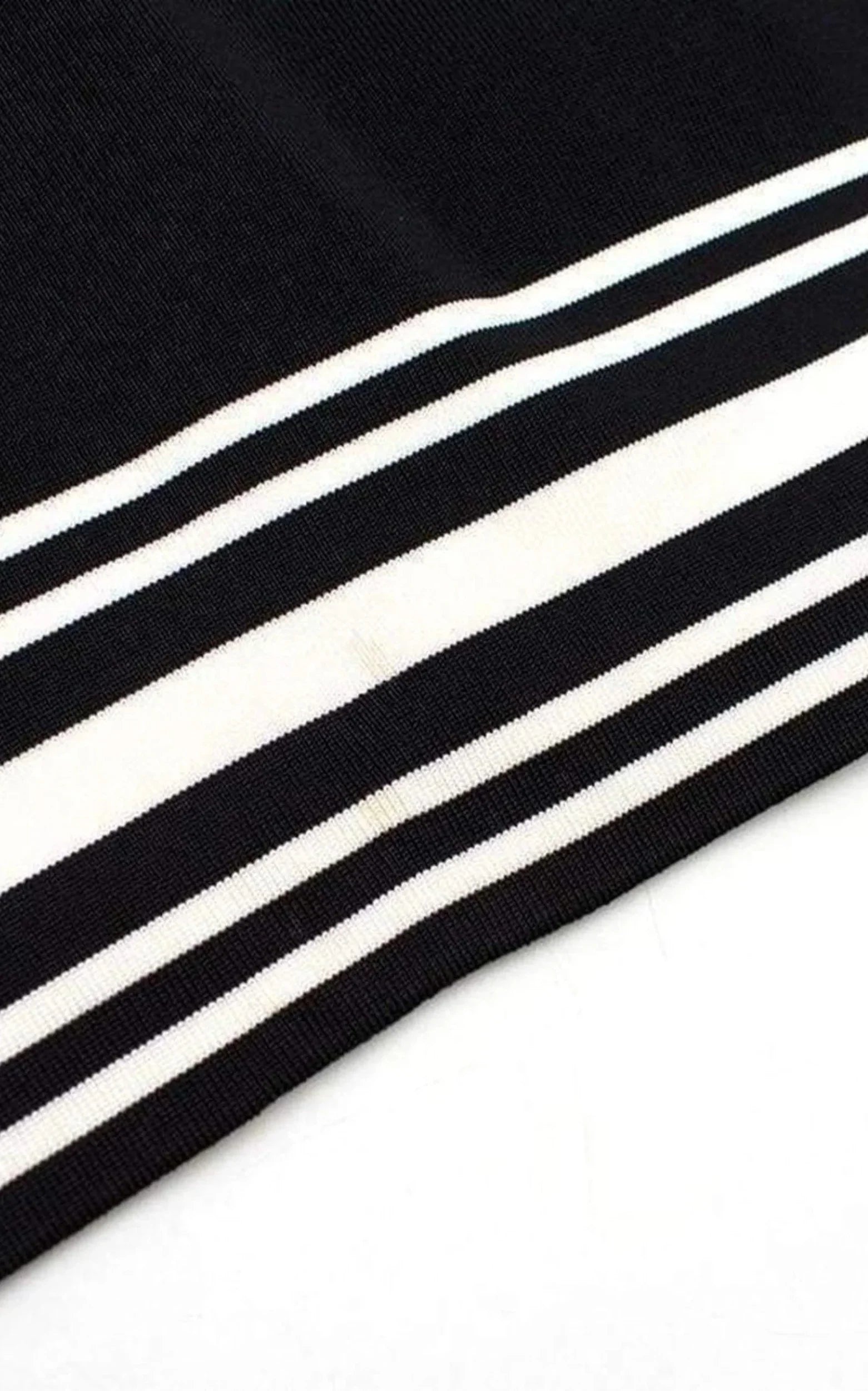 Sizequare-neck Sizetripe-trim Knit Dress