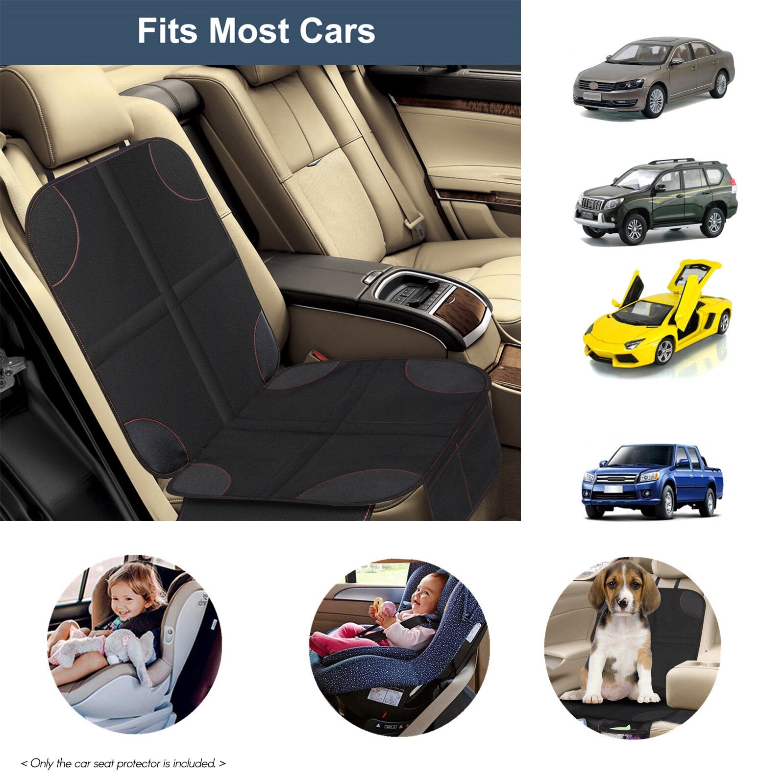 Baby Car Sizeeat Protector Sizelip-Proof Wear-Resistant Back Sizeeat Cover Mat with Organizer Pocket