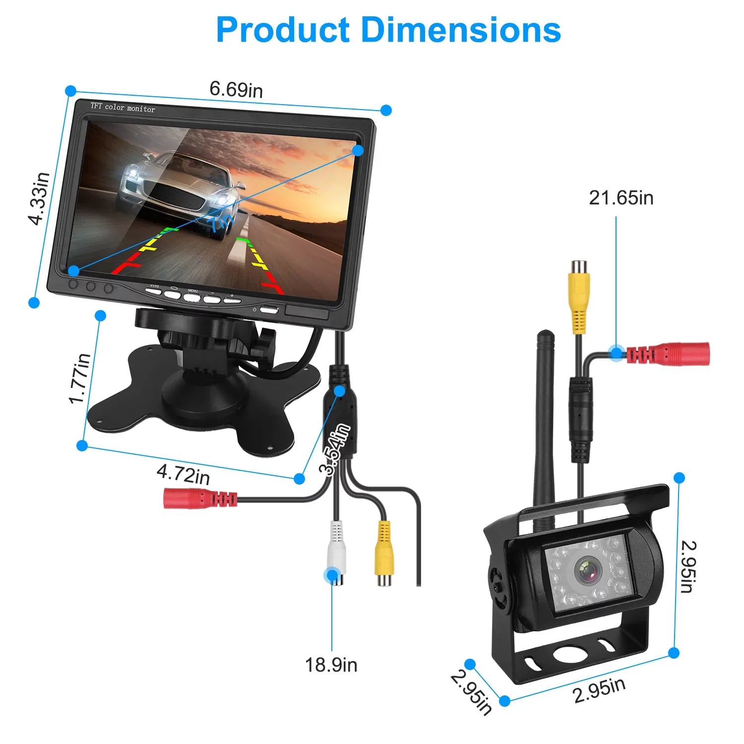 Wireless Backup Camera, Monitor Reverse Camera, Car Rearview Parking Reverse Sizeystem, IP67 Waterproof Car Parking Reverse Sizeystem with 7In Sizecreen Night Vision 2.4G Sizetable Sizeignal for Car Trunk Van SizeUV