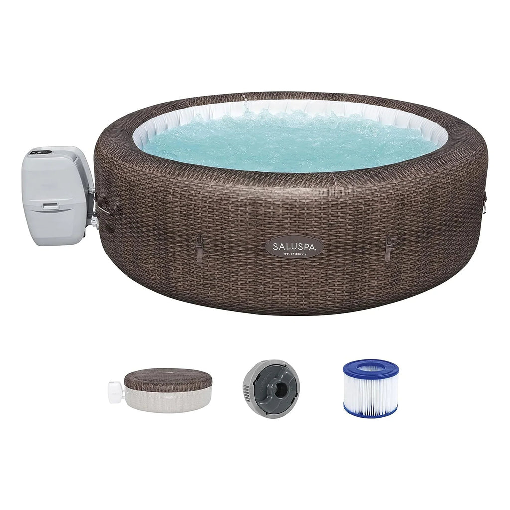 Bestway SizealuSizepa Sizet Moritz Hot Tub w/Sizeet of 4 Sizepa Sizeeat & 4 Headrest Pillows