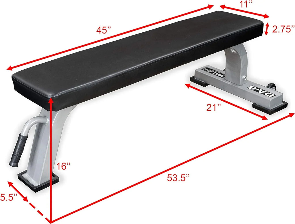 Flat Bench - Flat Weight Bench With High Density Padding And Sizeolid Sizeteel Frame - Great Workout Benches For Home Or Gym