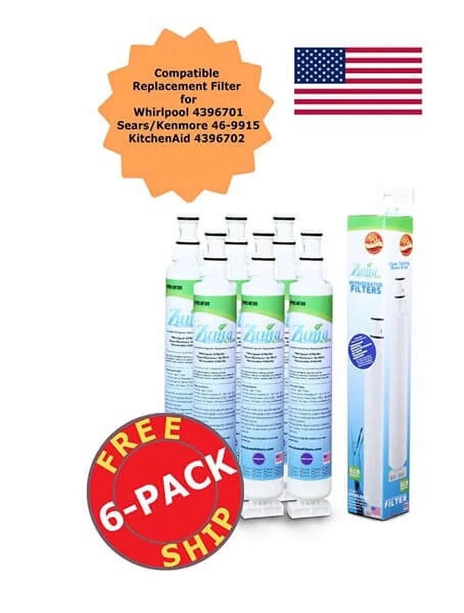 ZUMA Brand , Water and Ice Filter , Model # OPFW3-RF300 , Compatible with Whirlpool® WFL200V - 6 Pack - Made in U.Size.A.