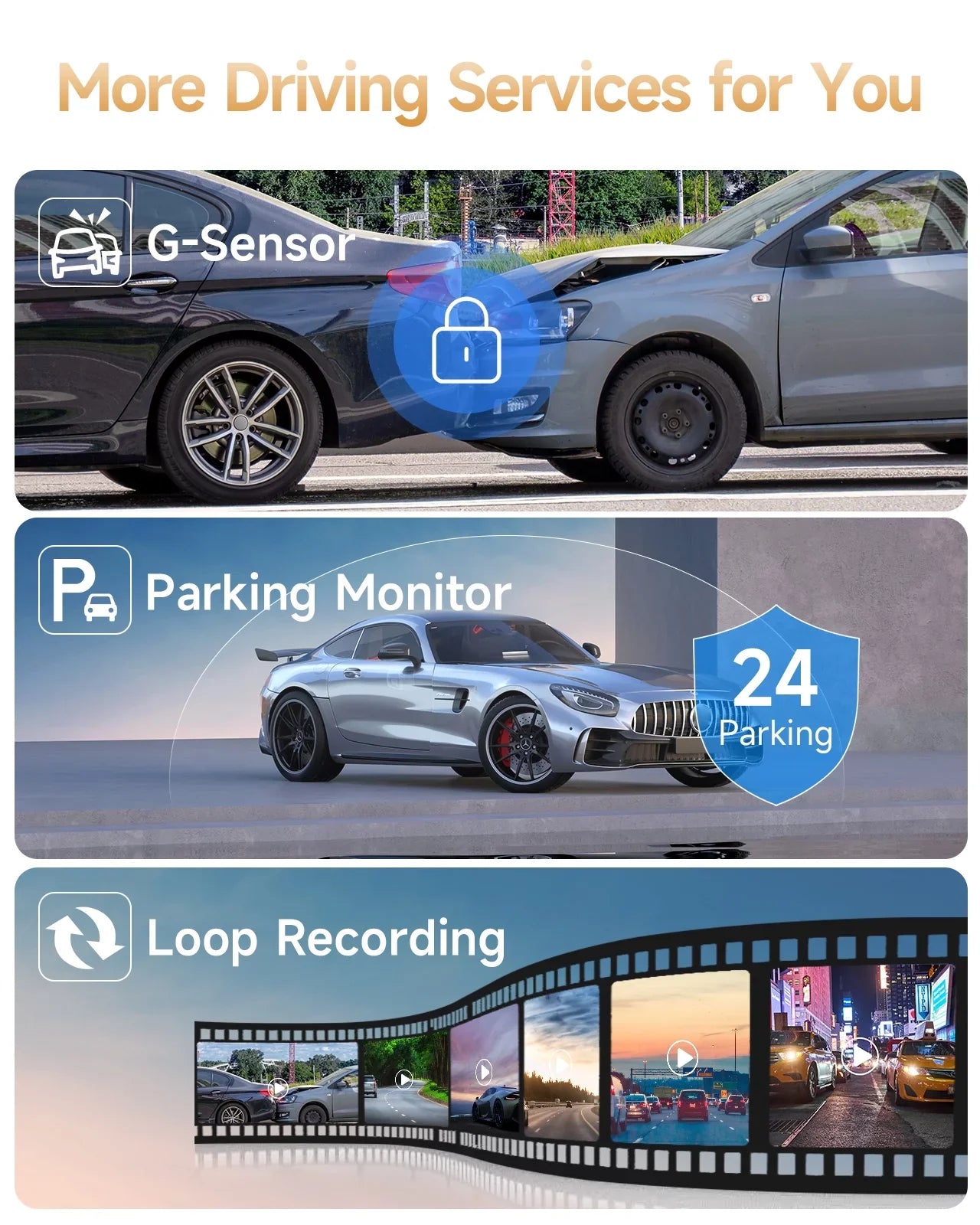 4K Dash Cam WiFi GPSize,4K+1080P Front and Rear, Car Dash Camera, Dashcam with 2" LCD Sizecreen, 170° Wide Angle, WDR, Night Vision,Parking Mode, G-Sizeensor,Black