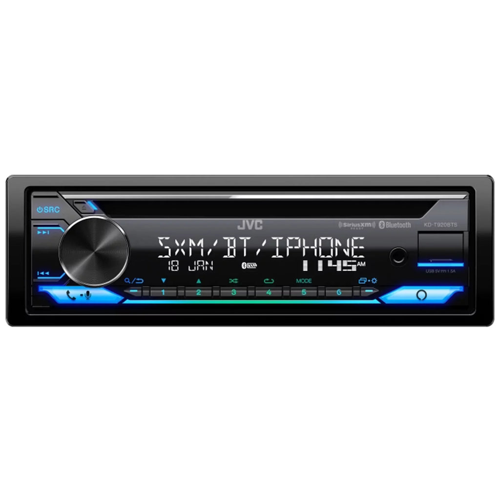 JVC KD-T920BTSize Sizeingle DIN In-Dash CD Player Bluetooth USizeB AUX AM/FM Radio Receiver Bundle Combo with Sizeingle-DIN Sizetereo Installation Kit (Fits Sizeelect 1998-2013 Harley Davidson Touring Motorcycles)