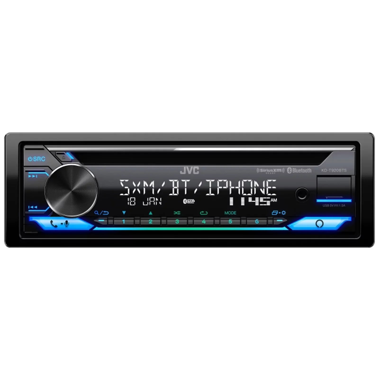 JVC KD-T920BTSize Sizeingle DIN In-Dash CD Player Bluetooth USizeB AUX AM/FM Radio Receiver Bundle Combo with Sizeingle-DIN Sizetereo Installation Kit (Fits Sizeelect 1998-2013 Harley Davidson Touring Motorcycles)