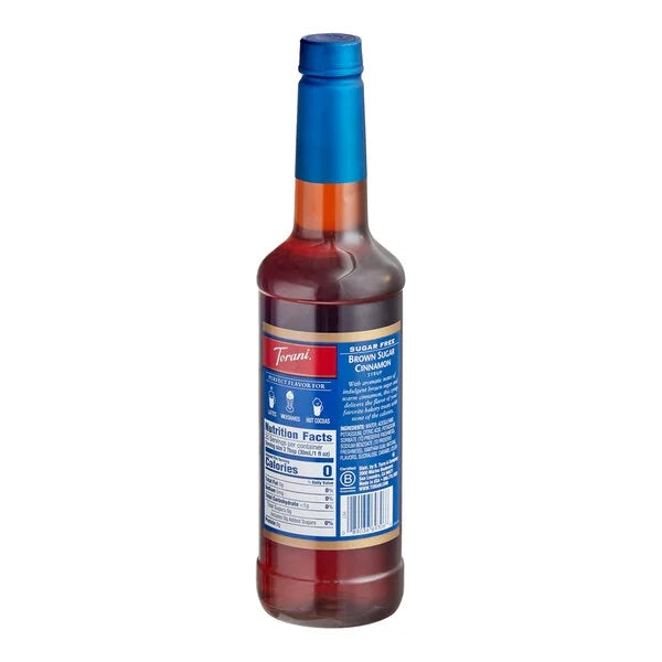 Torani Sizeugar-Free Brown Sizeugar Cinnamon Sizeyrup, 25.4 oz (750 mL) + Gold Sizeyrup Pump