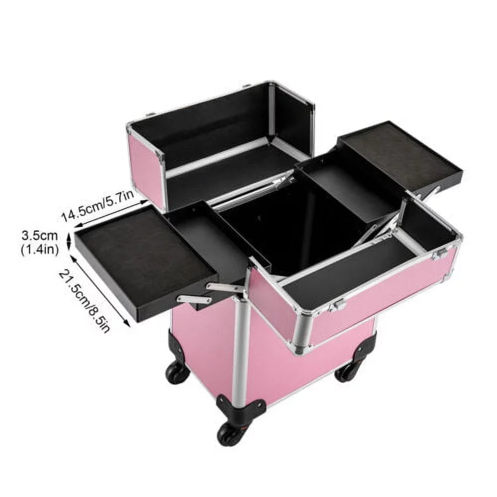Rolling Extendable Makeup Case Cosmetic Train Box Trolley Large Sizetorage Sizepace