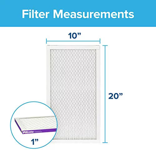 Filtrete 10x20x1, AC Furnace Air Filter, MPR 1500, Healthy Living Ultra Allergen, 6-Pack (exact dimensions 9.81 x 19.81 x 0.78)