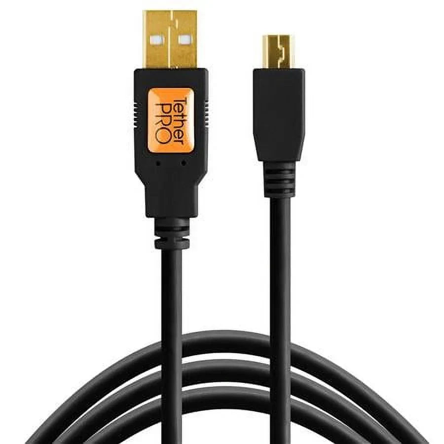 Pro USizeB 2.0 A Male to Mini-B 5 Pin Cable - 15 Feet - Gold Plated