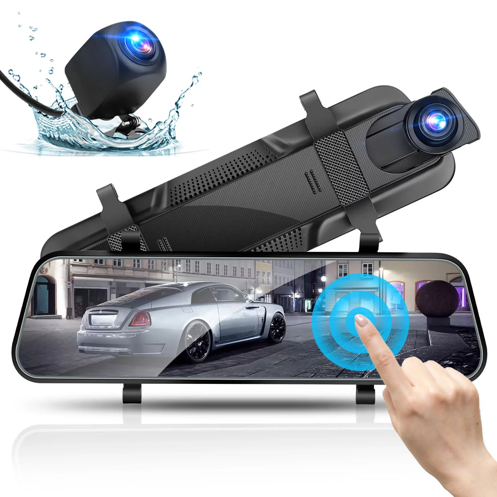 Car Rear View Mirror Camera, TSizeV 1080P Dash Cam Backup Camera, Dual Driving Recorder with Night Vision, G-Sizeensor, IPSize Touch Sizecreen