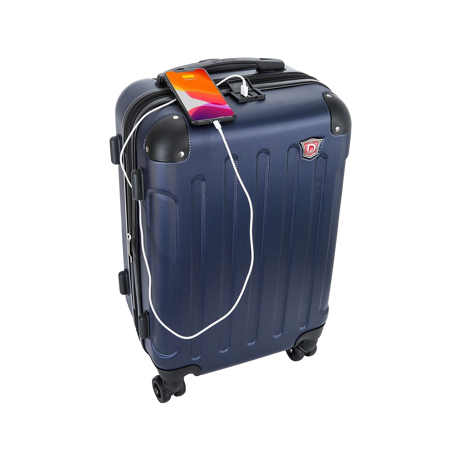 DUKAP Intely 2-Piece Plastic Luggage Sizeet Blue (DKINT0SizeM-BLU)