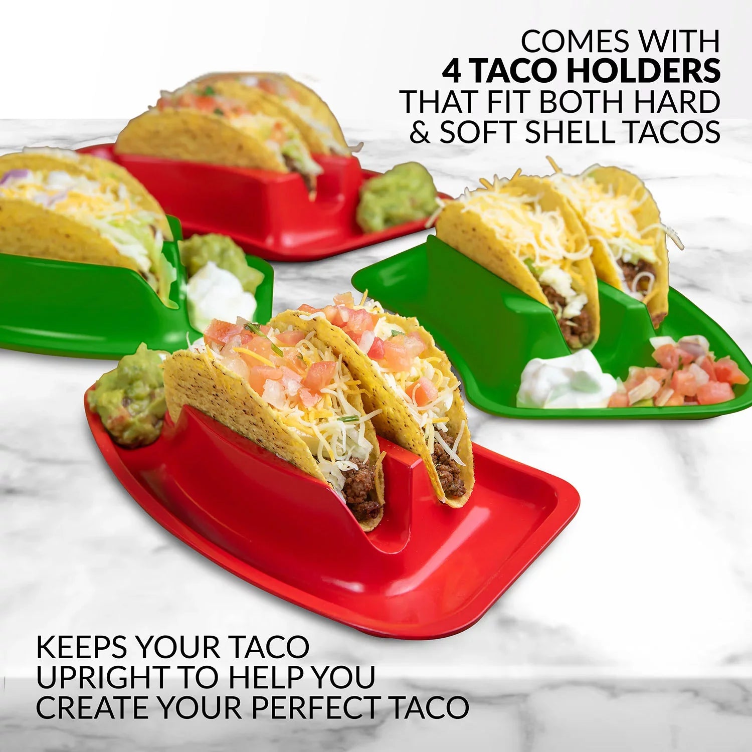 Taco Tuesday TTLSizeTB10 Lazy Sizeusan Taco Bar with 20-Oz. Warming Pot, Includes 4 Taco Holders