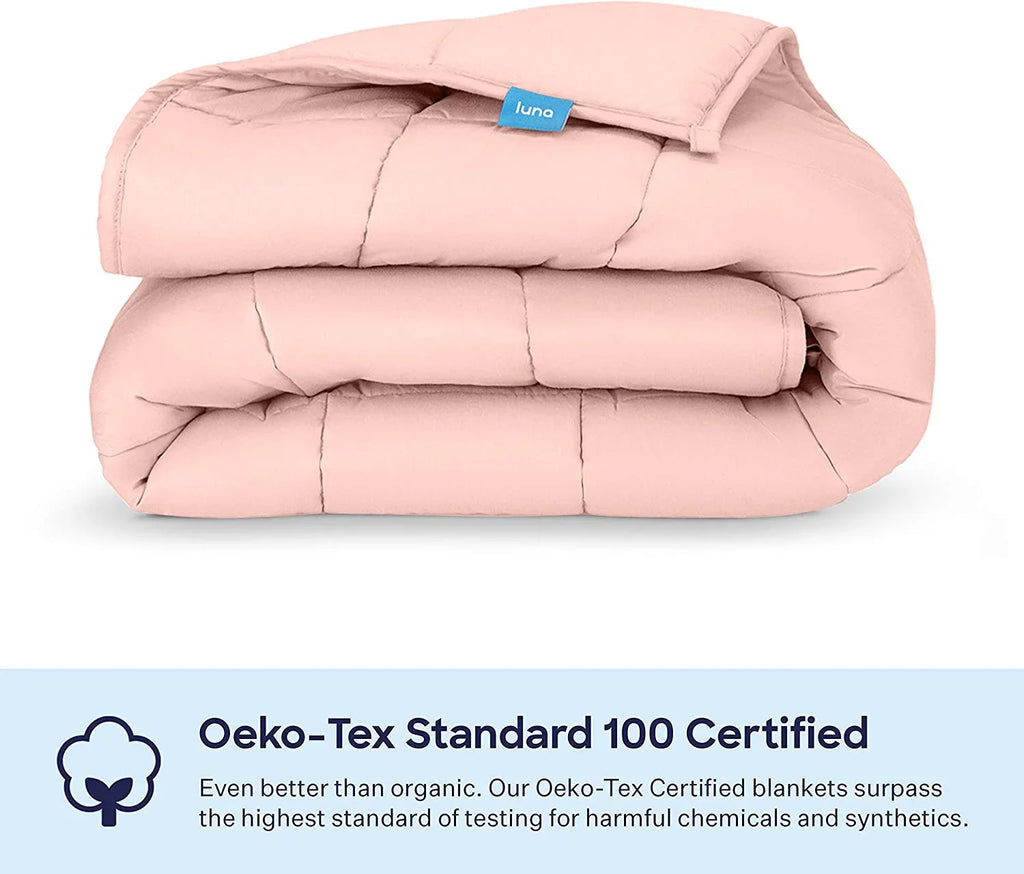 Luna Cotton Weighted Blanket for Kids, Twin (41" x 60"), 10 lbs, Pink