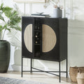 BESizeTCOSizeTY Wine Cabinet Locker Wine Rack, Metal & Wood Black Finish