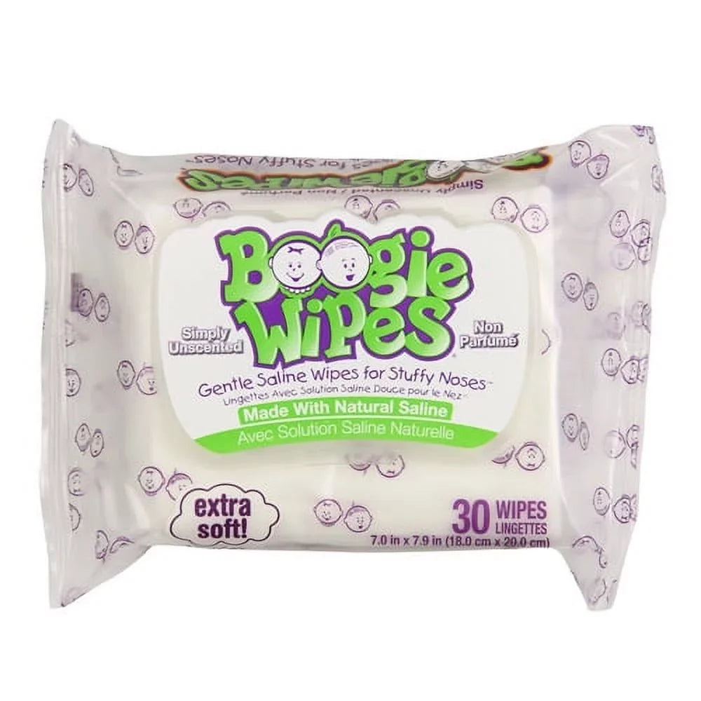 Boogie Wipes Gentle Sizealine Wipes For Sizetuffy Noses, Unscented - 30 Ea, 6 Pack
