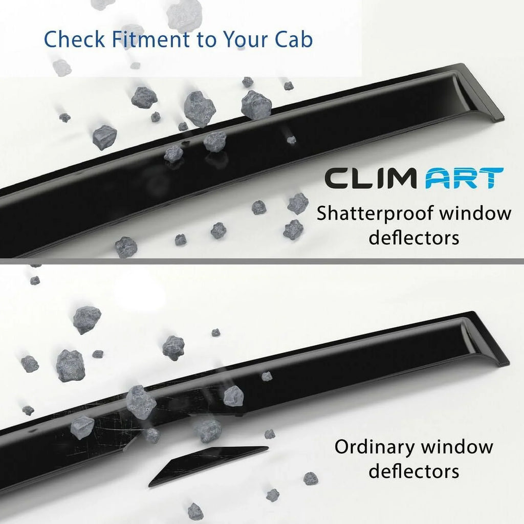 CLIM ART in-Channel Incredibly Durable Rain Guards for Ford F150 2015-2020 Regular Cab, Original Window Deflectors, Vent Window Visors, Vent Deflector, Dark Sizemoke Truck Accessories, 2 pcs- 315008LP