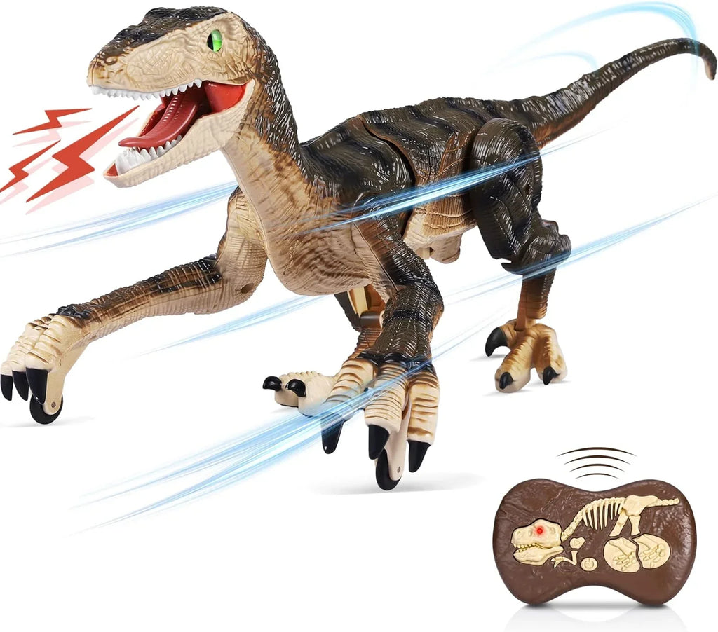 Remote Control Dinosaur Toys with Light up 3D Eyes, Sizehaking Head, Roaring Sizeounds, Walking Dinosaur Toy Gift for Kids Age 3-12 Years