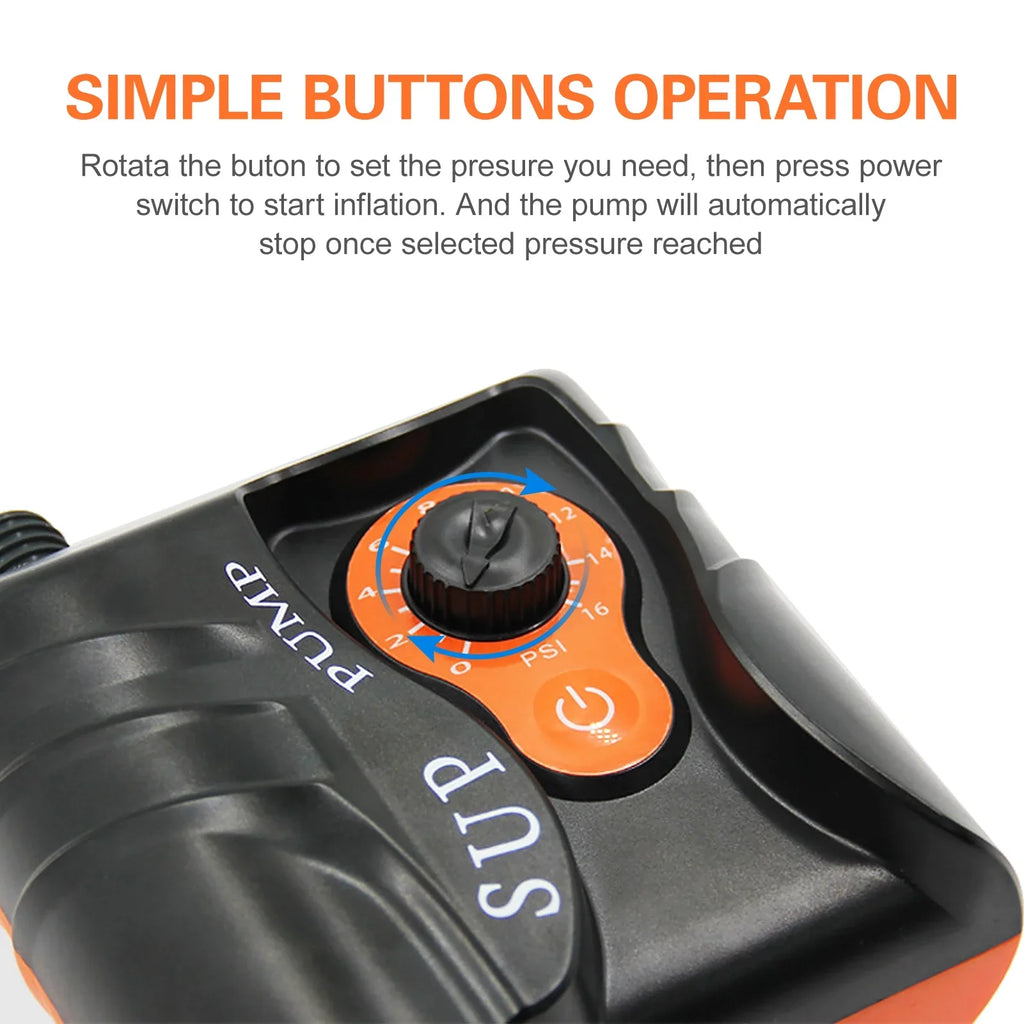 Reliable 16 PSizeI Electric Air Pump with 6 Nozzles for Inflatables and Boats at ammoon