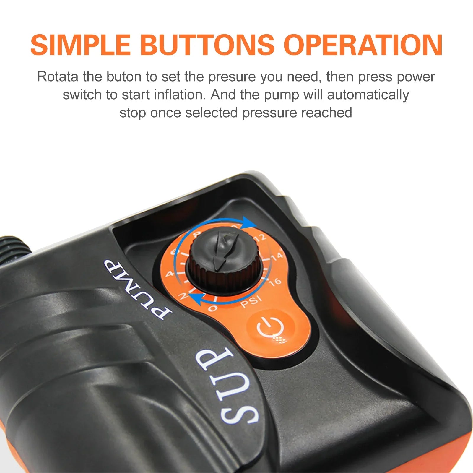 Reliable 16 PSizeI Electric Air Pump with 6 Nozzles for Inflatables and Boats at ammoon