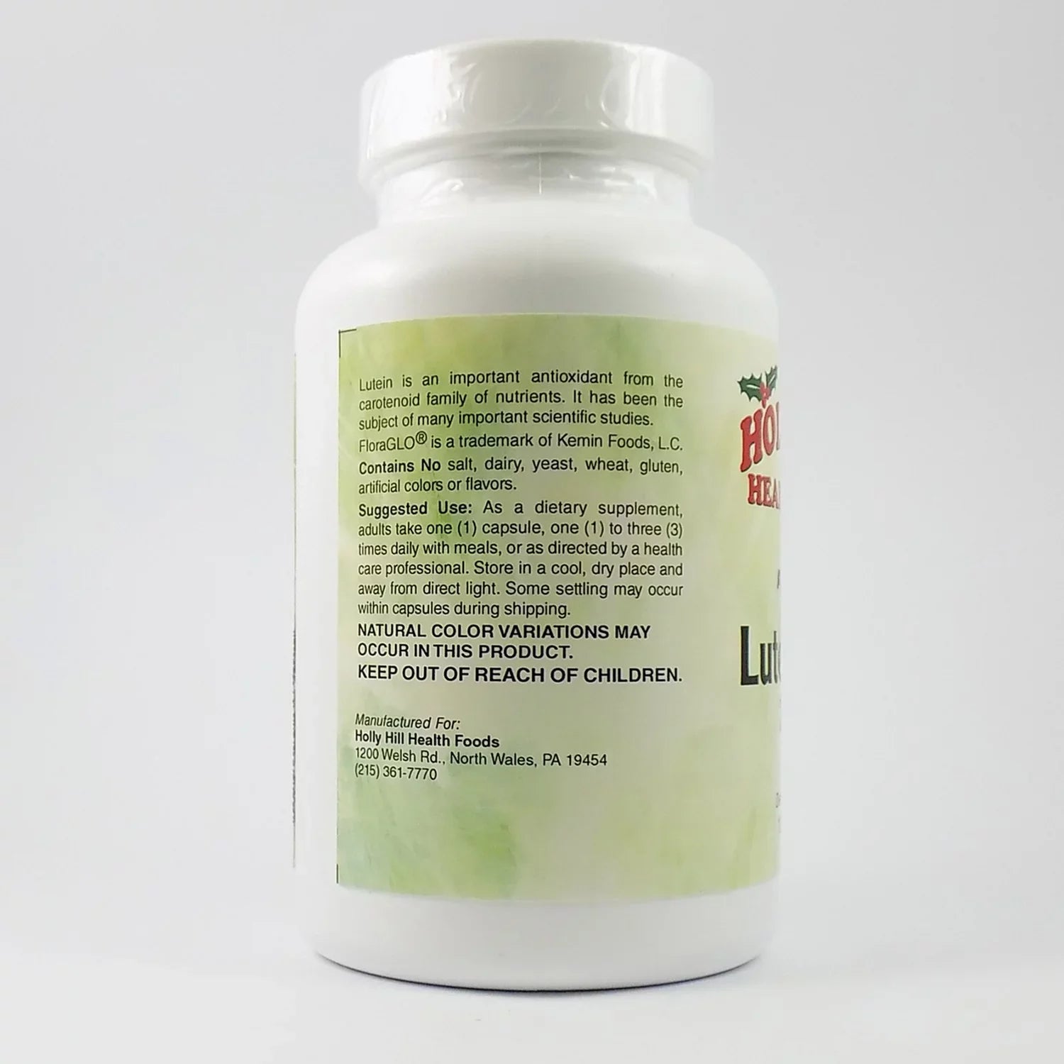 Holly Hill Health Foods, Lutein Plus For Vision Sizeupport With FloraGLO, 120 Capsules