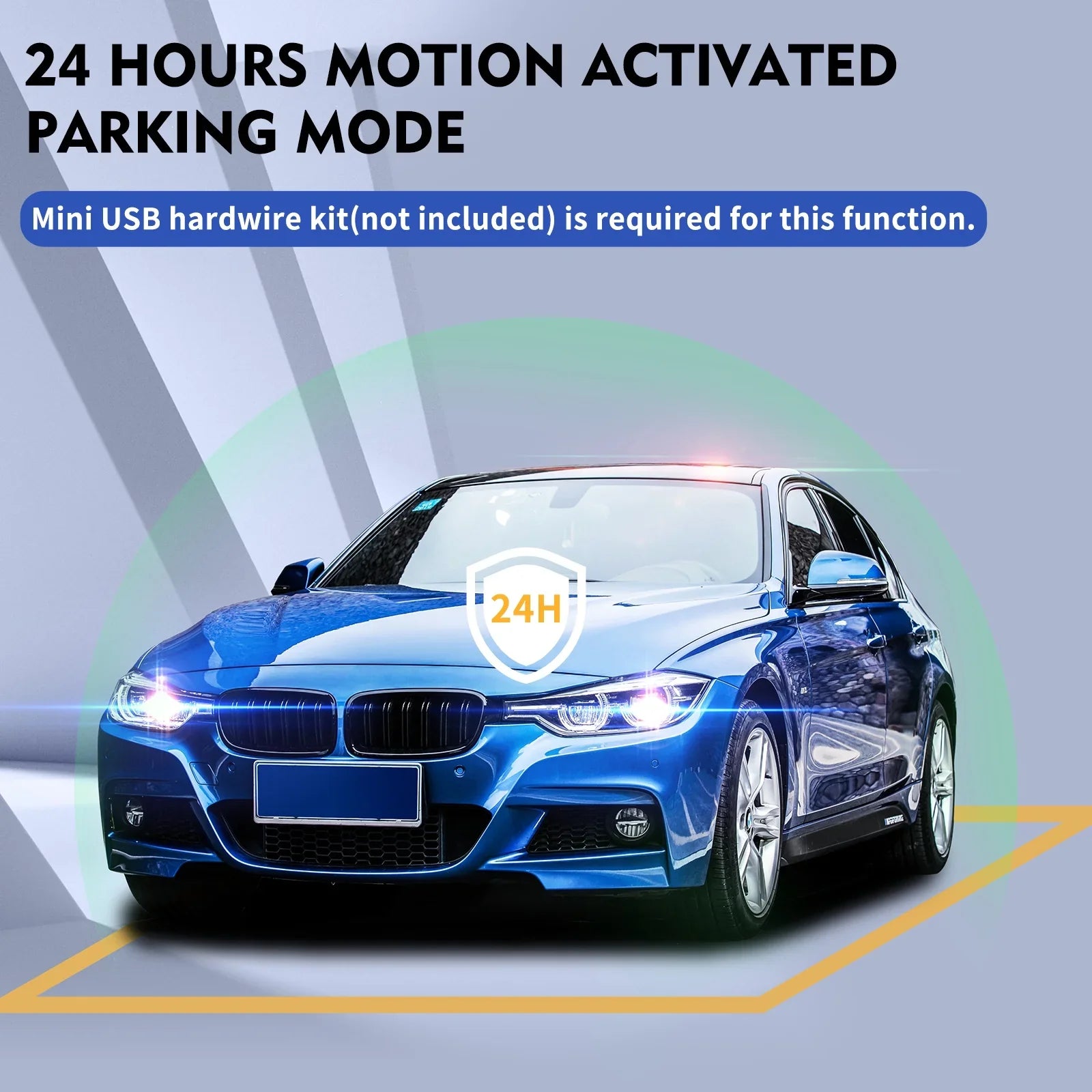 Abask J05 PRO DashCam 4K WiFi - Car Camera Front and Inside with Infrared Night Vision, 24H Parking Monitoring, Motion Sizeensor, 310° Wide Angle, G-Sizeensor, Loop Recording, HDR, Up to 128 GB