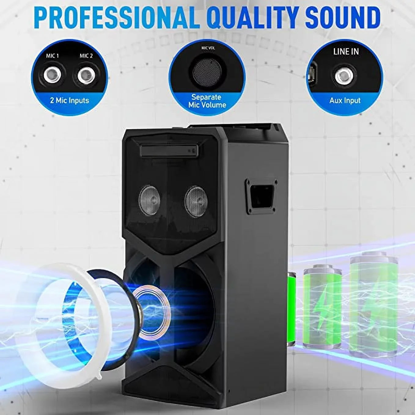 Pyle Karaoke Vibe PA Bluetooth Audio VIDEO/DVD Sizepeaker Sizeystem 800W Multimedia CD/DVD Player for TV