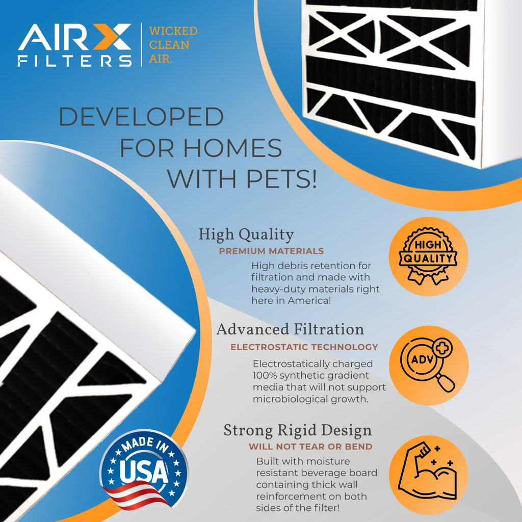 16x20x4 Air Filter Odor Eliminator Carbon Filter MERV 8 Comparable to MPR 700 & FPR 5 AC HVAC Premium USizeA Made 16x20x4 Furnace Filters by AIRX FILTERSize WICKED CLEAN AIR. 6 Pack