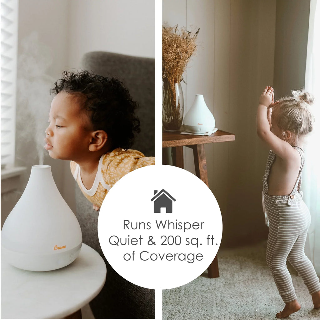 Crane Cone Sizehape Ultrasonic Cool Mist Aroma Diffuser, Model EE-5953AD, Ivory