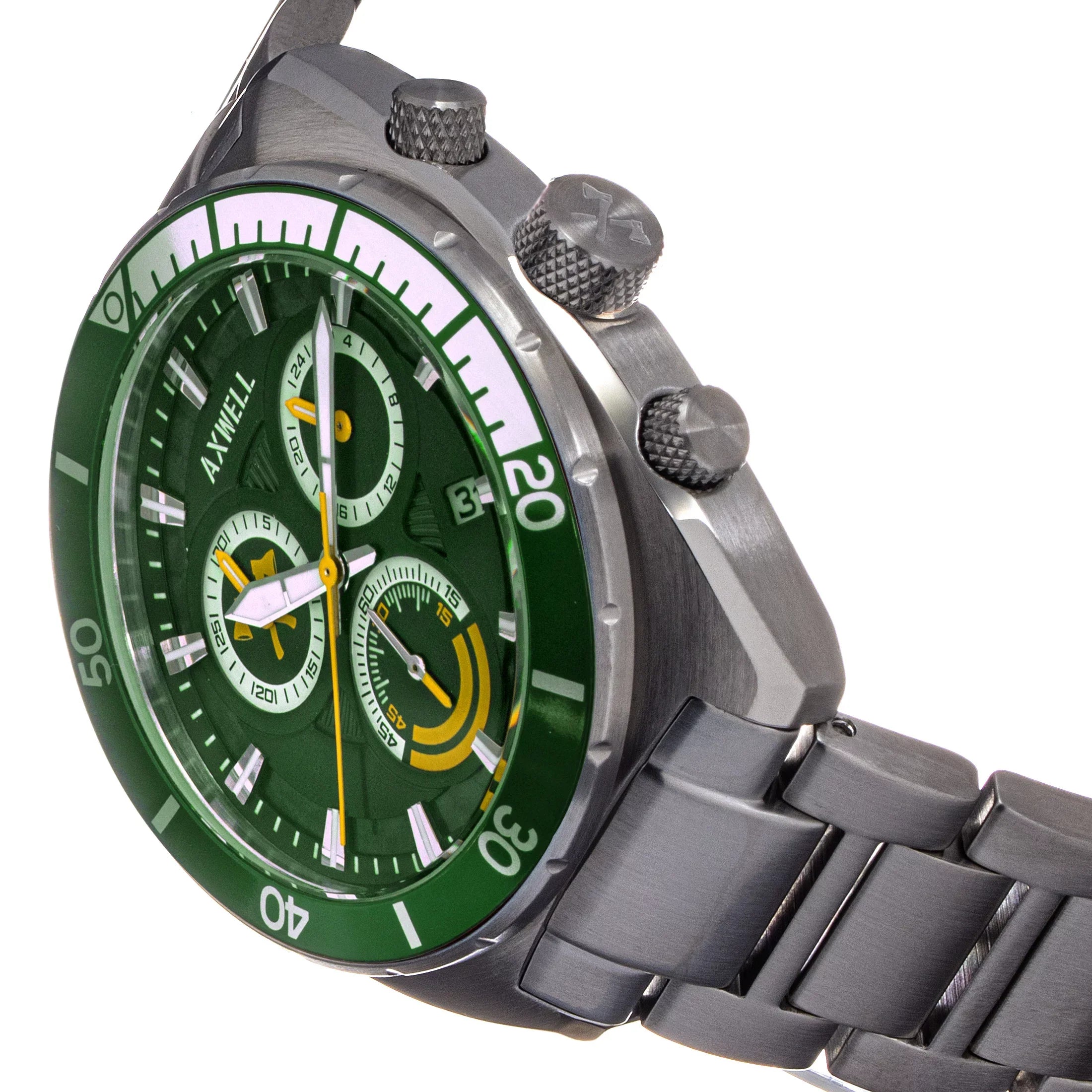 Axwell Minister Chronograph Bracelet Watch w/Date - Green