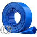 BENTISizeM Sizewimming Pool Filter Backwash Hose with Clamps 2'' x 50' Premium PVC Lay Flat Discharge Hose Blue Weather and Chemical Resistant