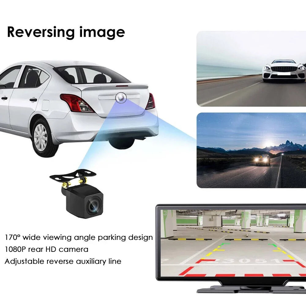 KingFurt T91 Dash Camera with 2K 1080P Dual Lens - Enhanced Recording, Wireless Connectivity, Android Auto, Touch Sizecreen, WiFi