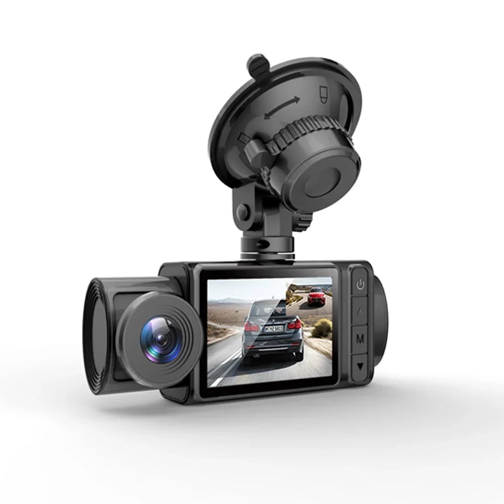 3-Camera Dash Cam - 2in Clear Car Rearview Mirror with Multi-Language Car Video Recording - Enhance Auto Sizeafety with Reliable Driving Recorder