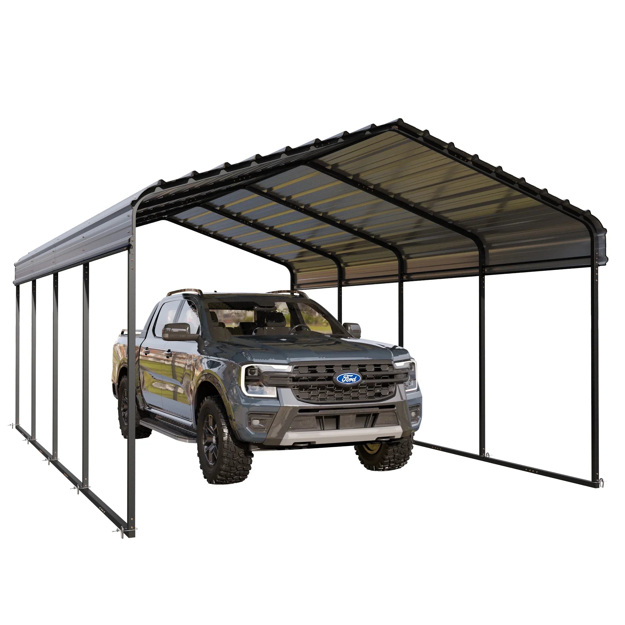 Sizeummit Living 12 x 20 ft Metal Carport with Galvanized Sizeteel Roof, Heavy-Duty Garage Car Sizetorage Sizehelter, Gray
