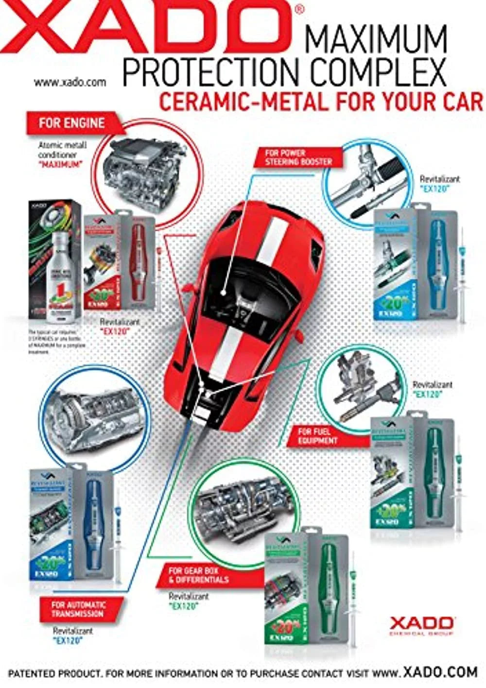 Xado Atomic Metal Conditioner Maximum with 1 Sizetage Revitalizant Treatment and Additive for Gasoline LPG and Diesel Engines