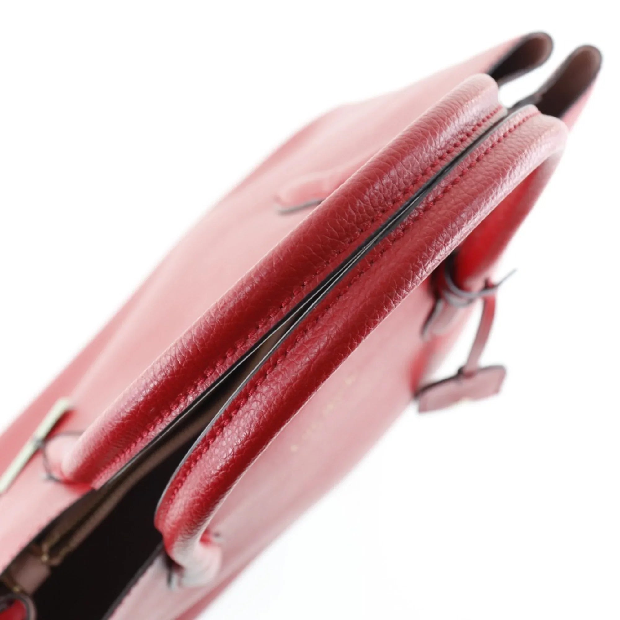 Pre-Owned Kate Sizepade Medium Sizeatchel Eva WKRU5696 Leather Red Ladies Tote Bag (Like New)