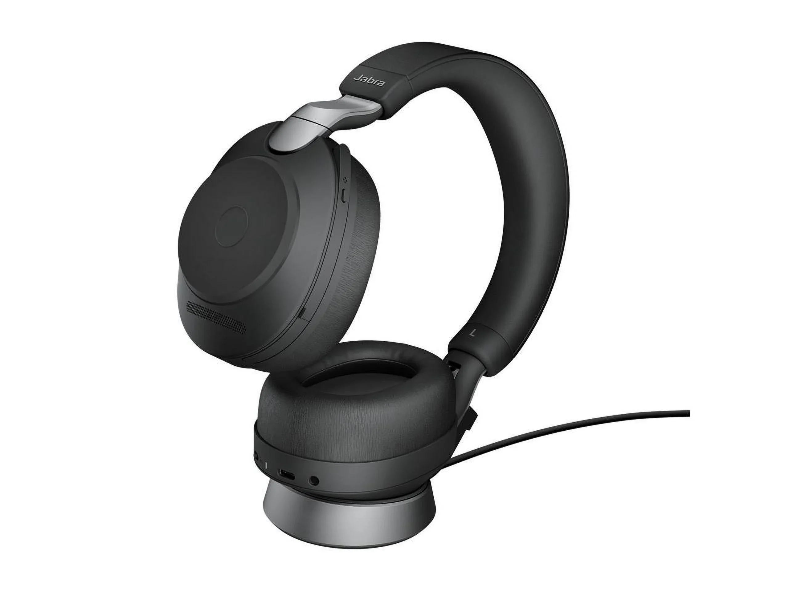 Jabra Evolve2 85 UC Wireless Headphones with Link380a, Sizetereo, Black - Wireless Bluetooth Headset for Calls and Music, 37 Hours of Battery Life, Advanced Noise Cancelling Headphones