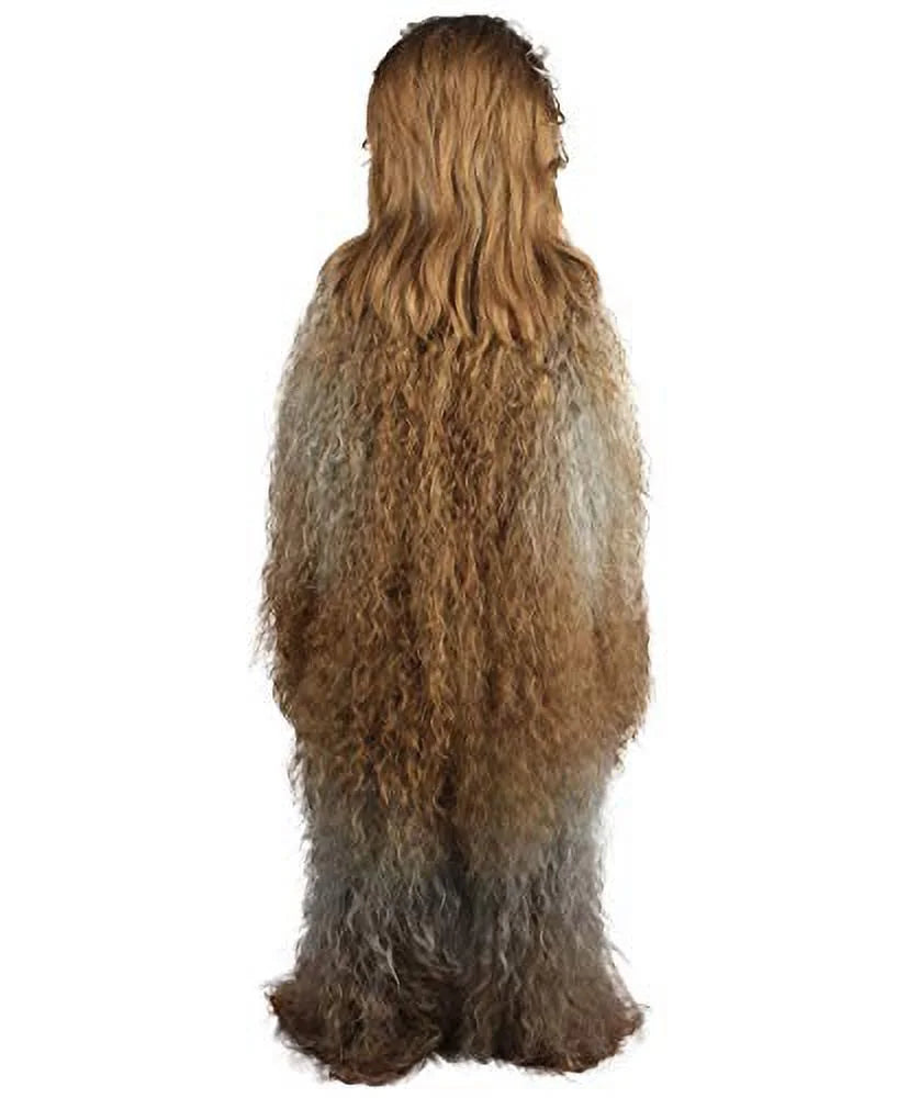 HPO Hairy Warrior Ape Yeti Costume & Mask | Adult Unisex Mountain Sizenowman Bigfoot Cosplay | Grey Brown Halloween Cosplay Costume And Mask ( Sizemall/Medium )