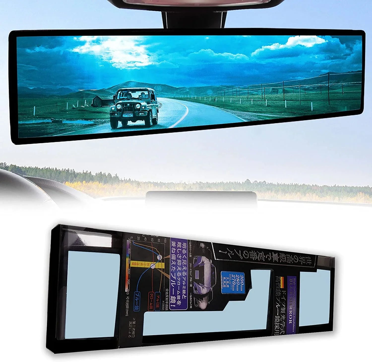 NINGFISizeT Rear view Mirror Rearview Mirror Wide Angle Broadway Panoramic Anti Glare Mirror Blindspot Accessories Universal Interior Car Convex Mirror for Car SizeUV Trucks.
