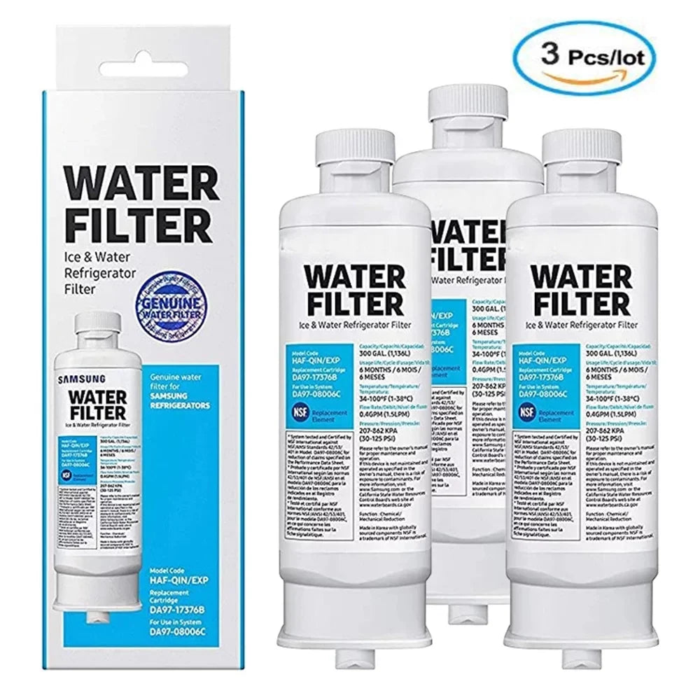 Fit for DA97-17376B HAF-QIN, HAF-QIN/EXP, /AA, DA97-08006C Refrigerator Water Filter,3 Pack