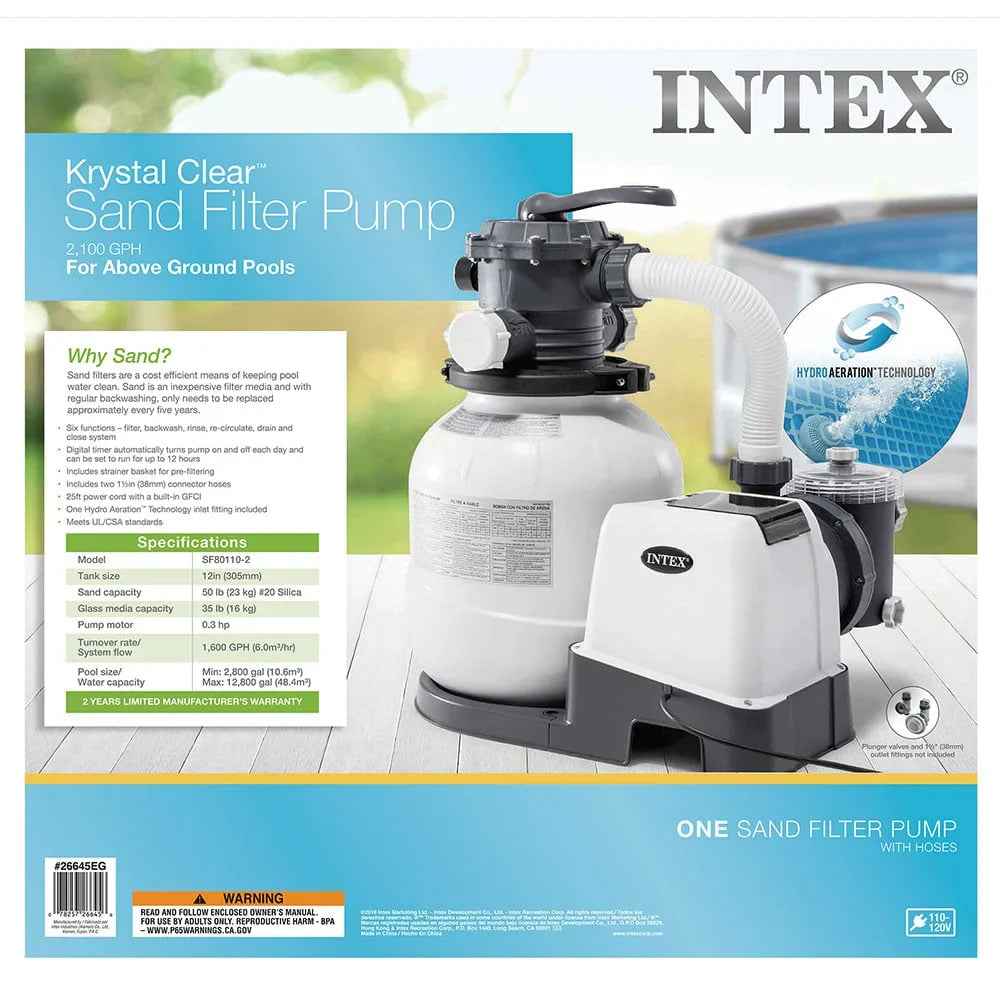 Intex 2100 GPH Sizeand Filter Pump, Deluxe Pool Maintenance Kit, & Pool Sizekimmer