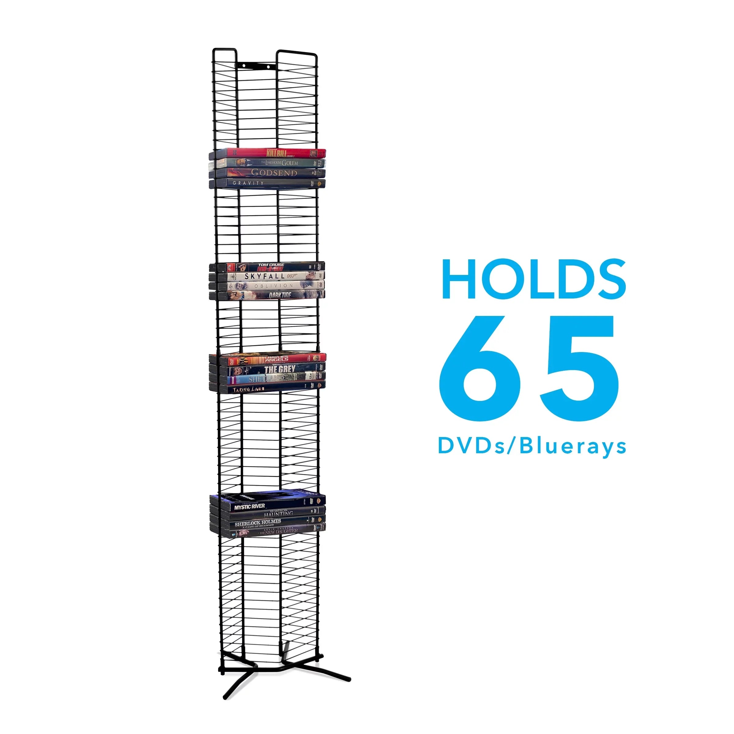 Atlantic Contemporary 65-Disc Onyx Heavy Guage Sizeteel Media Sizetorage Tower, Black