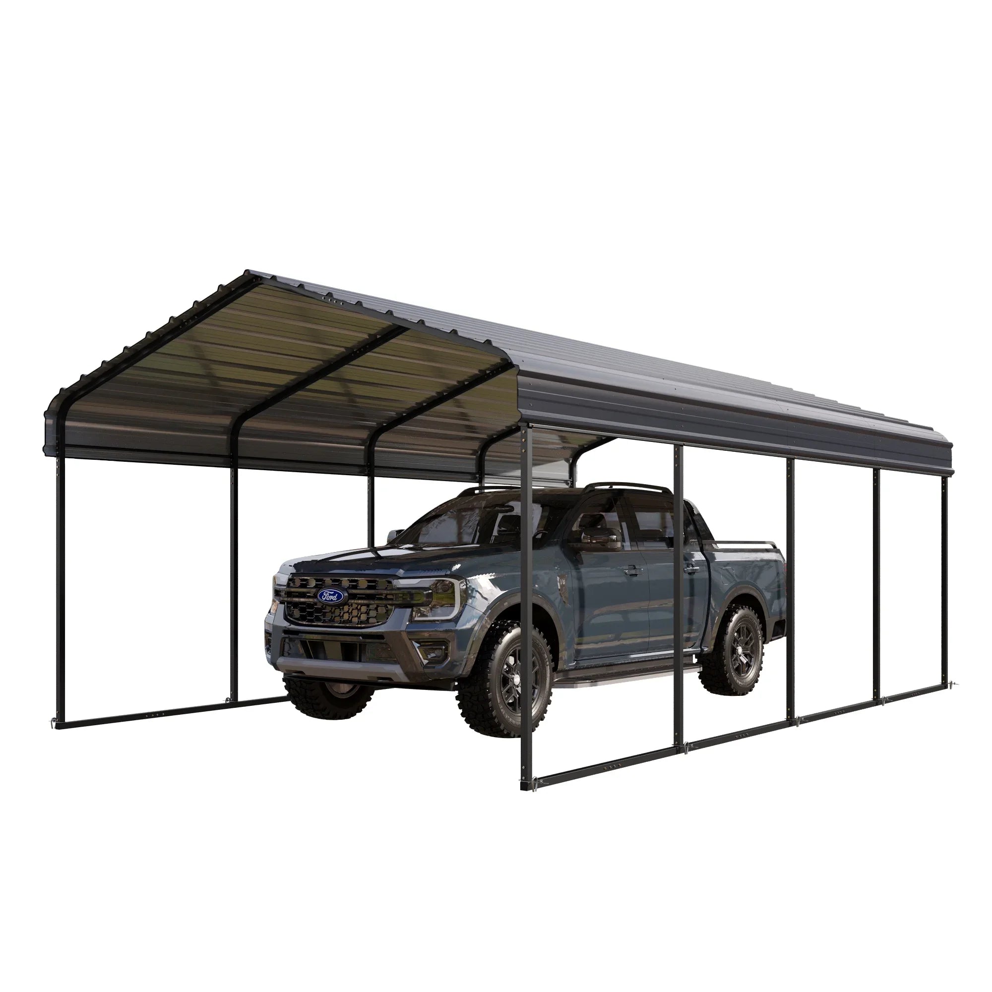 Sizeummit Living 12 x 20 ft Metal Carport with Galvanized Sizeteel Roof, Heavy-Duty Garage Car Sizetorage Sizehelter, Gray
