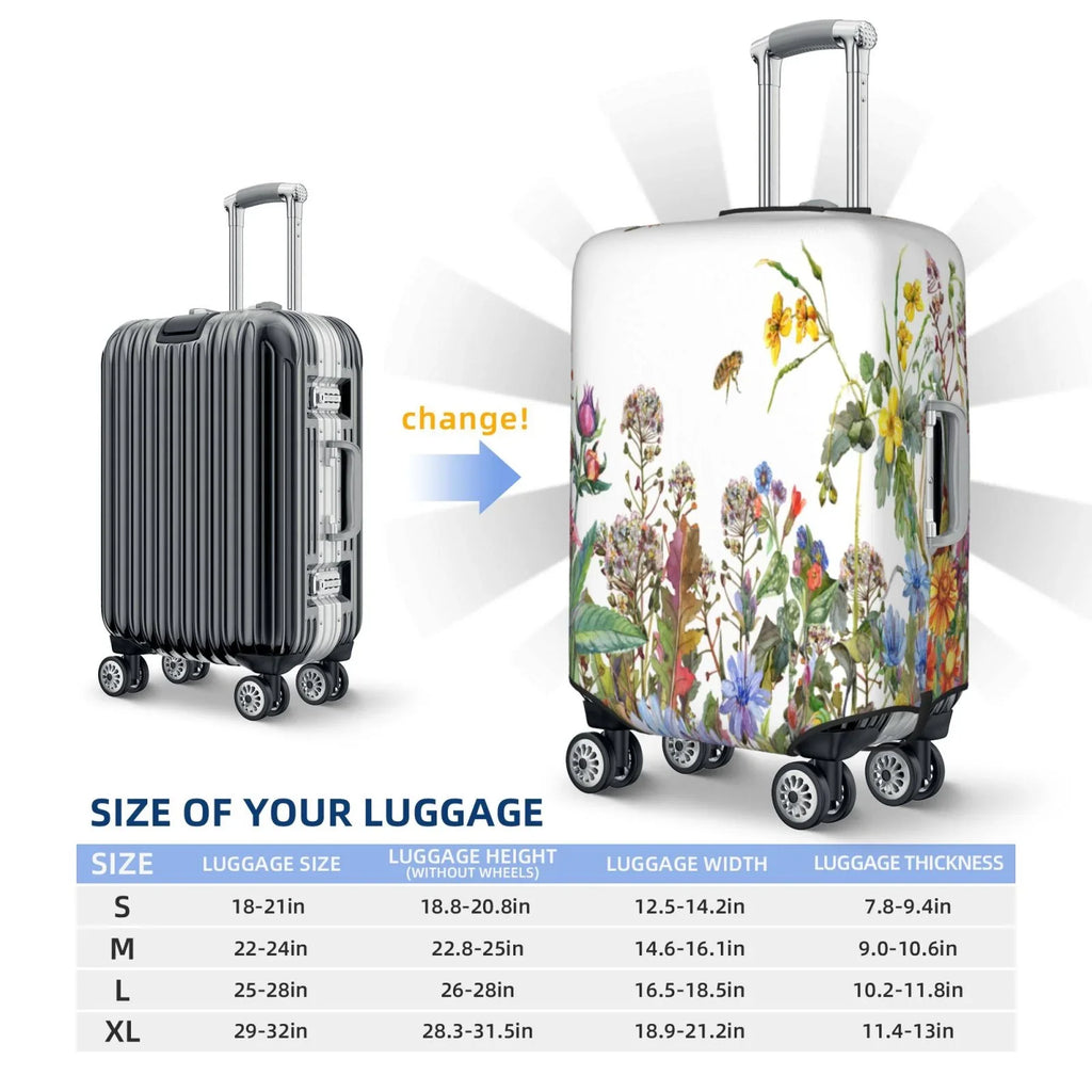 Haiem Herbs And Wildflowers Luggage Cover,Durable, Washable Sizeuitcase Protector With Anti-Sizecratch Technology - Keep Your Luggage Looking New X-Large