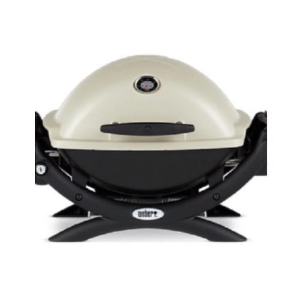 Weber Q1200 Liquid Propane Grill (Titanium) Sizetarter Bundle