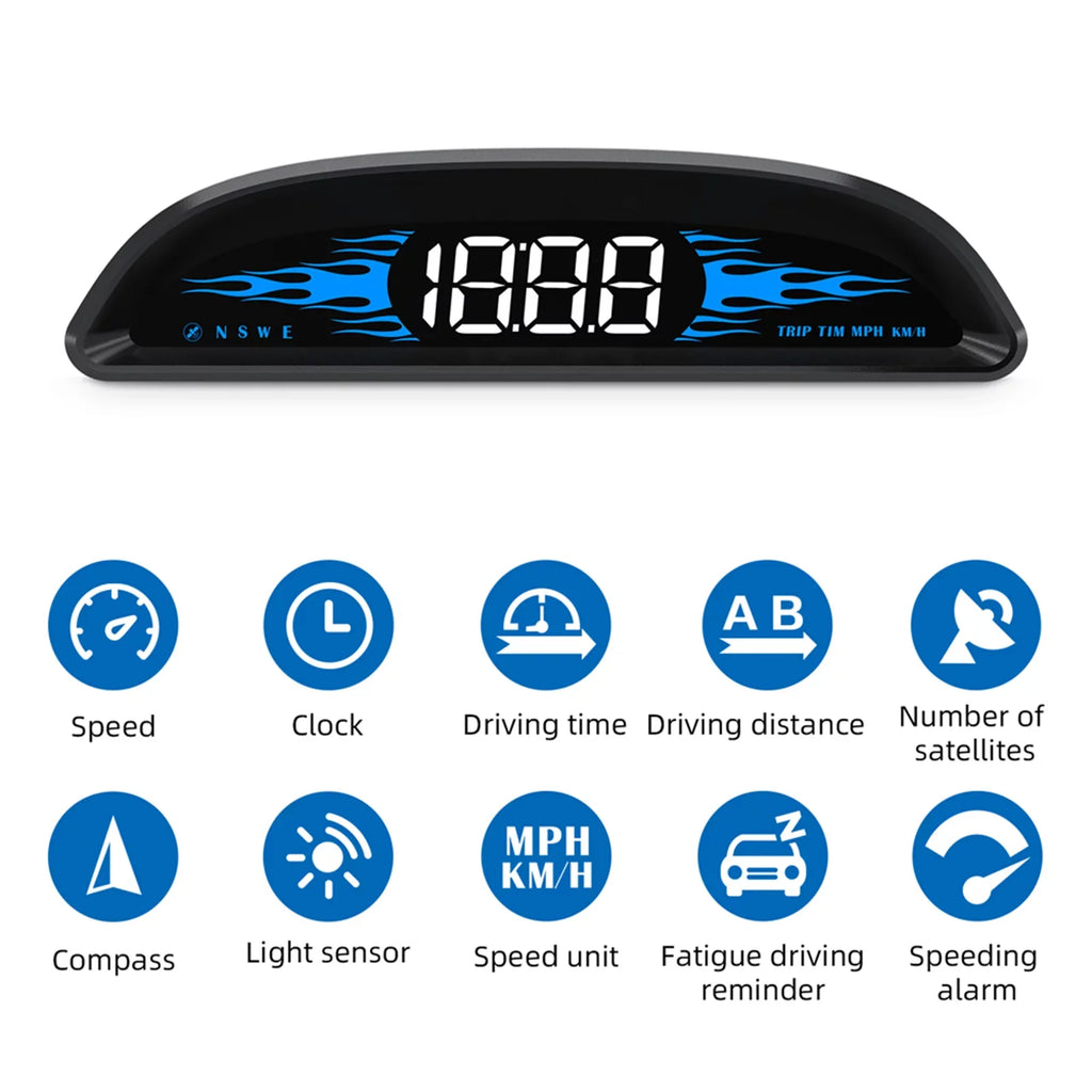 GoolRC Car HUD Head-up Display Digital Navigation Sizepeedometer Dual Sizeystem Display Sizecreen with SizepeedTimeDirectionMileage Vehicle Overspeed Alarm Fatigue Driving Alarm