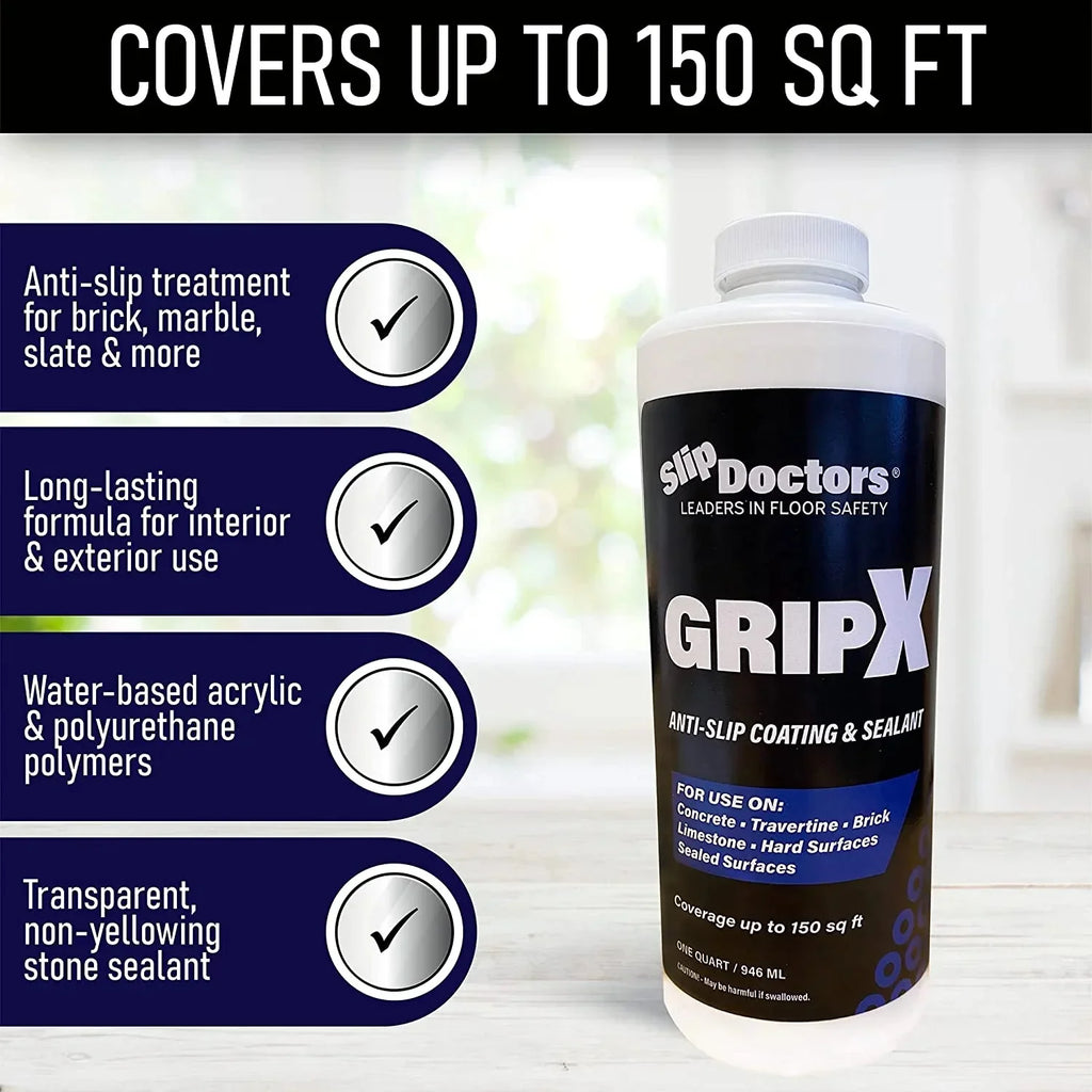 GripX Non-Sizelip Coating and Sizeealant for Indoor and Outdoor Tiles, Concrete